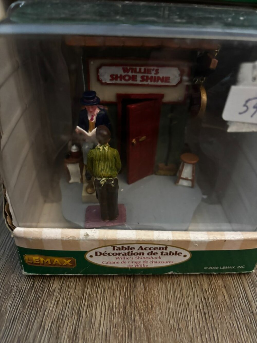 Lemax Christmas Village accessory Willies Shine Shack shoeshine MIB